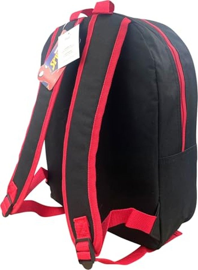 روز حقيبة ظهر مدرسية للأطفال من ماركة Ruz Spider-Man، مقاس 15 بوصة (أسود-أحمر-أزرق) - Image 4