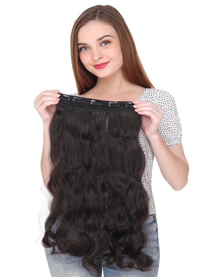 BeatStock Curly, Wavy Brown Hair Extension in Synthetic fibre, 22 inch Hair Extensions for Women's - Image 5