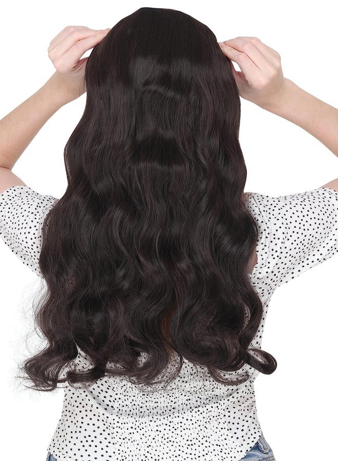 BeatStock Curly, Wavy Brown Hair Extension in Synthetic fibre, 22 inch Hair Extensions for Women's - Image 2