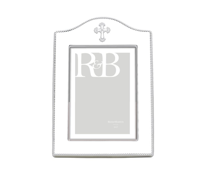 Reed & Barton إطار ريد وبارتون آبي كروس فضي 5" × 7"، 1.40 رطل، معدني - Image 2