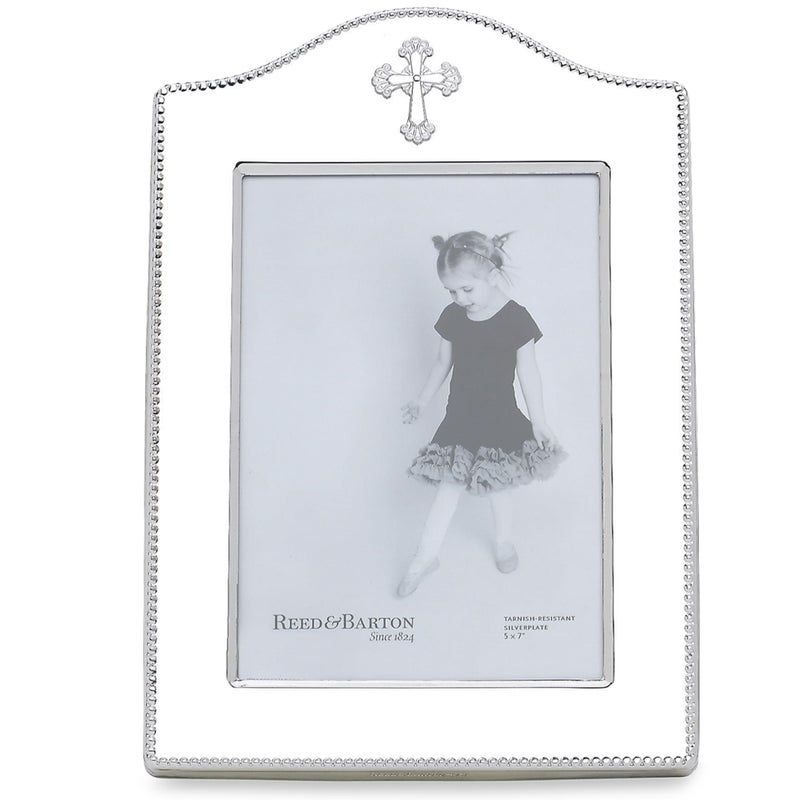 Reed & Barton إطار ريد وبارتون آبي كروس فضي 5" × 7"، 1.40 رطل، معدني - Image 4