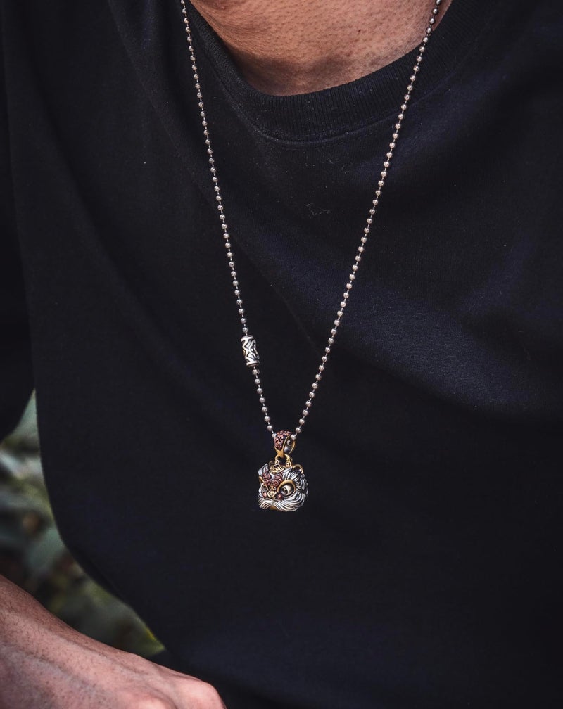 Brass Dancing Lion Pendant Necklace Charm Jewelry Gift for Men and Women - Image 3