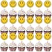 Seajan 48 Pcs One Happy Dude Birthday Cupcake Toppers Smile Face 1st Cake Topper Hippie First Birthday Decoration Mini Cake Picks for Anniversary Shower Party Favors Supplies - Image 3
