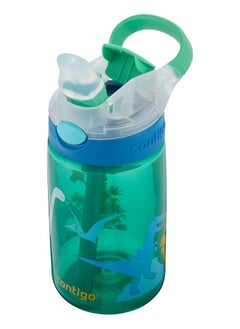 Contigo Contigo Kids Water Bottle Gizmo Flip Jungle Green Dino Autospout with Straw, BPA Drinks Bottle, Leak-Proof, Ideal for Kindergarten, School and Sports, 420 ml,Whit  - Image 1