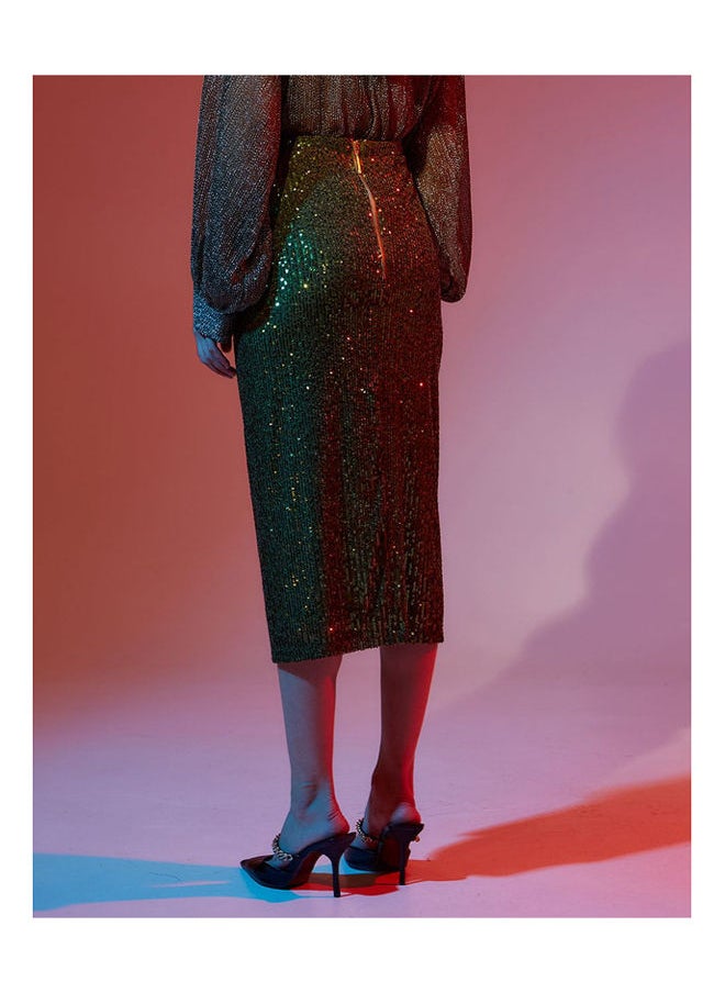 BSB - SEQUIN SKIR WITH KNOT DESIGN - GOLD LABEL - Image 1