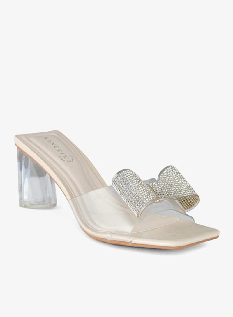 فينتشي صنادل نسائية بحزام واحد بكعب متوسط