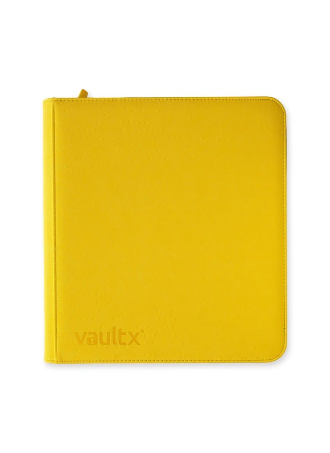 فولت إكس مجلد Exo-Tec Zip Binder الممتاز ذو 12 جيبًا و20 صفحة مزدوجة الجوانب لـ 480 فتحة تحميل جانبية للوحة أو الألعاب التذكارية أو ألعاب البطاقات التجارية (أصفر)  - Image 2