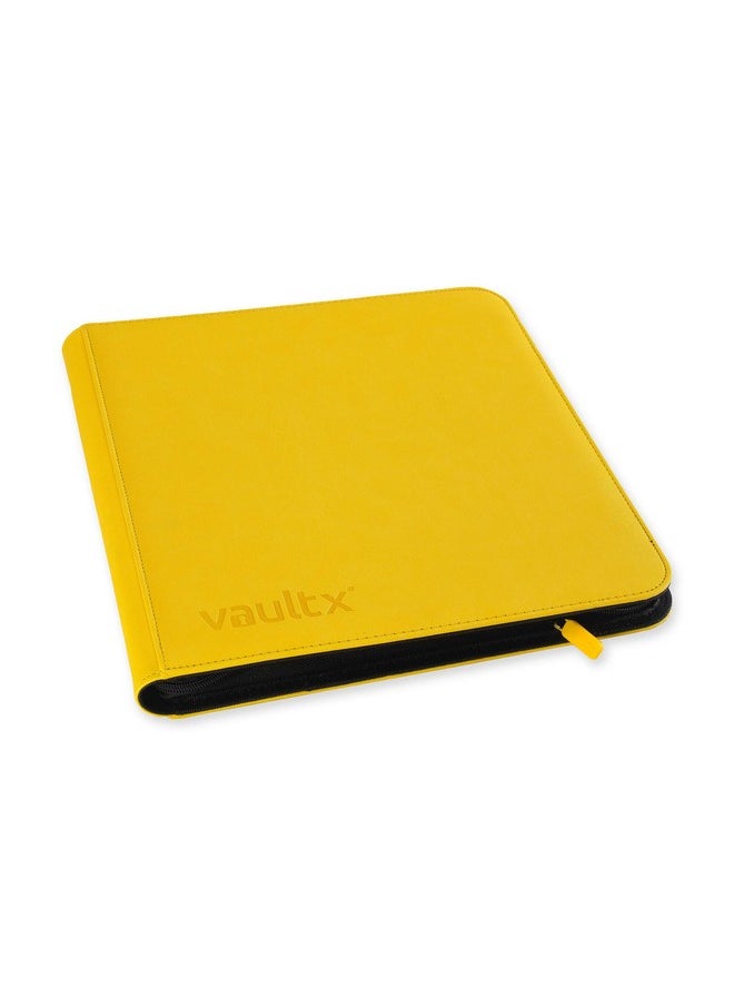 فولت إكس مجلد Exo-Tec Zip Binder الممتاز ذو 12 جيبًا و20 صفحة مزدوجة الجوانب لـ 480 فتحة تحميل جانبية للوحة أو الألعاب التذكارية أو ألعاب البطاقات التجارية (أصفر)  - Image 1