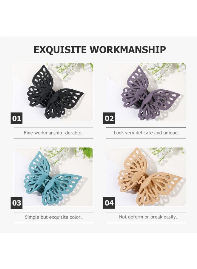 KALLORY 8Pcs Hair Claw Large Matte Hair Claw Clips Butterflies Hair Clamps For Women Girls - Image 5