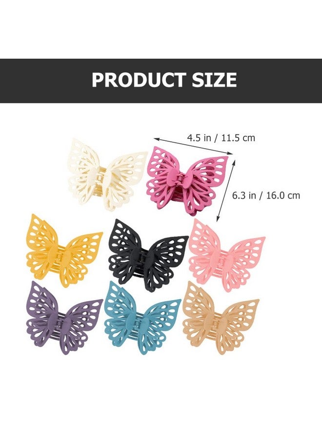 KALLORY 8Pcs Hair Claw Large Matte Hair Claw Clips Butterflies Hair Clamps For Women Girls - Image 4