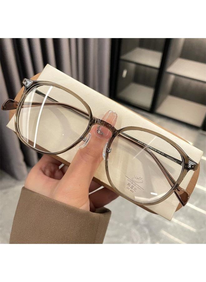 Generic Ultra-light Anti-blue Light Flat Mirror Women's New Online Red With Cool Color Plain Myopia Mirror Frame 