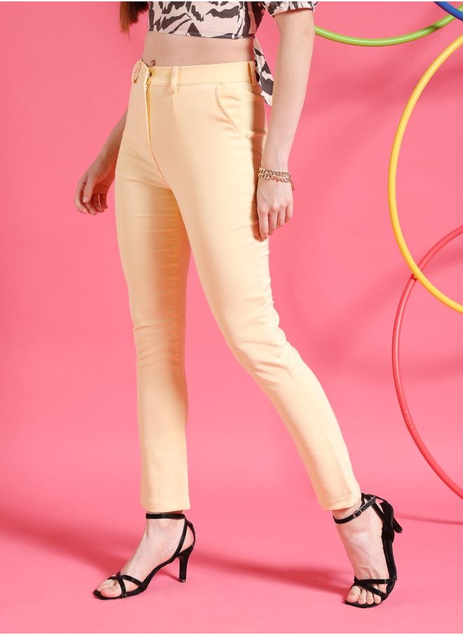 Freehand Women Tapered Solid Mid-Rise Pants  - Image 3