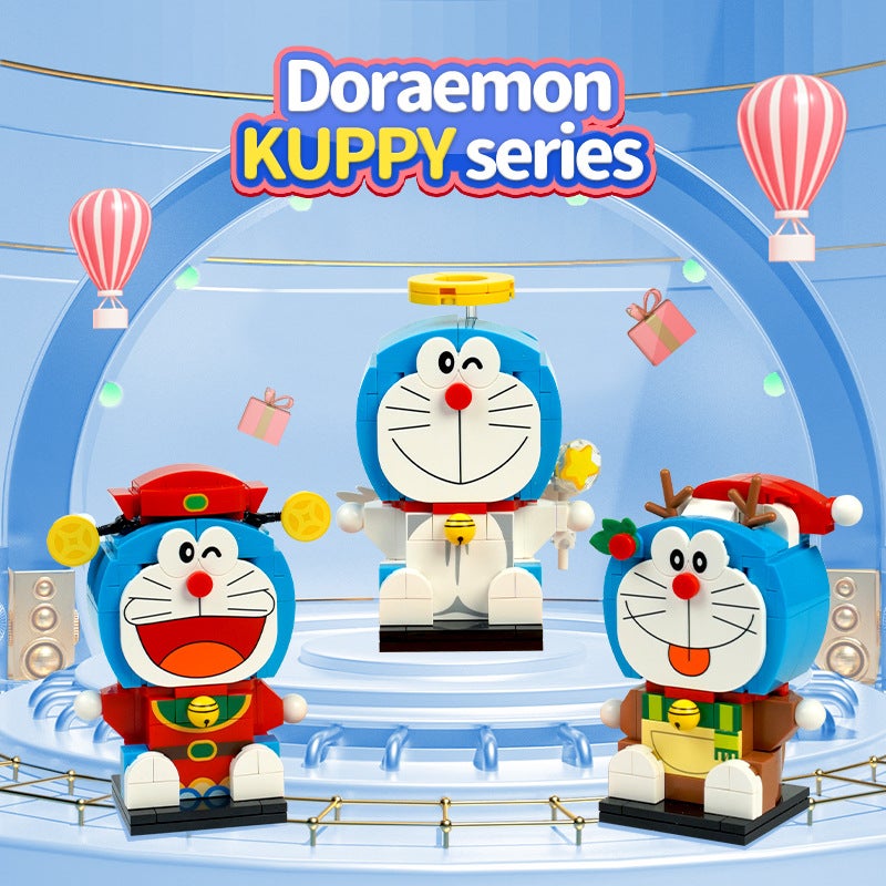 Keeppley Doraemon Building Blocks Blue Fat Doll Christmas Square-Headed Cat Gift For Boys And Girls A0115 - Image 3