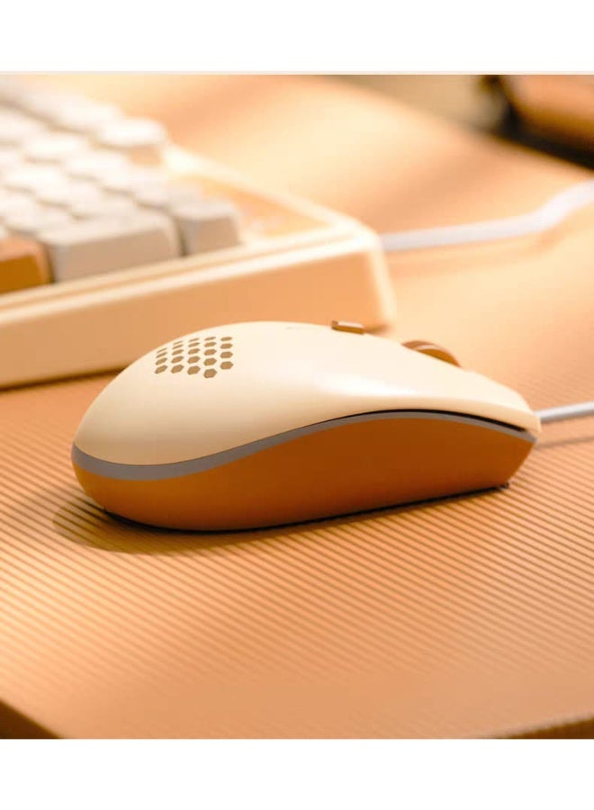 كوجار مجموعة لوحة المفاتيح والفأرة السلكية COUGAR-EGY باللونين الكريمي والبرتقالي (LB-C01) - تصميم مريح وجذاب مع إضاءة خلفية LED - Image 4