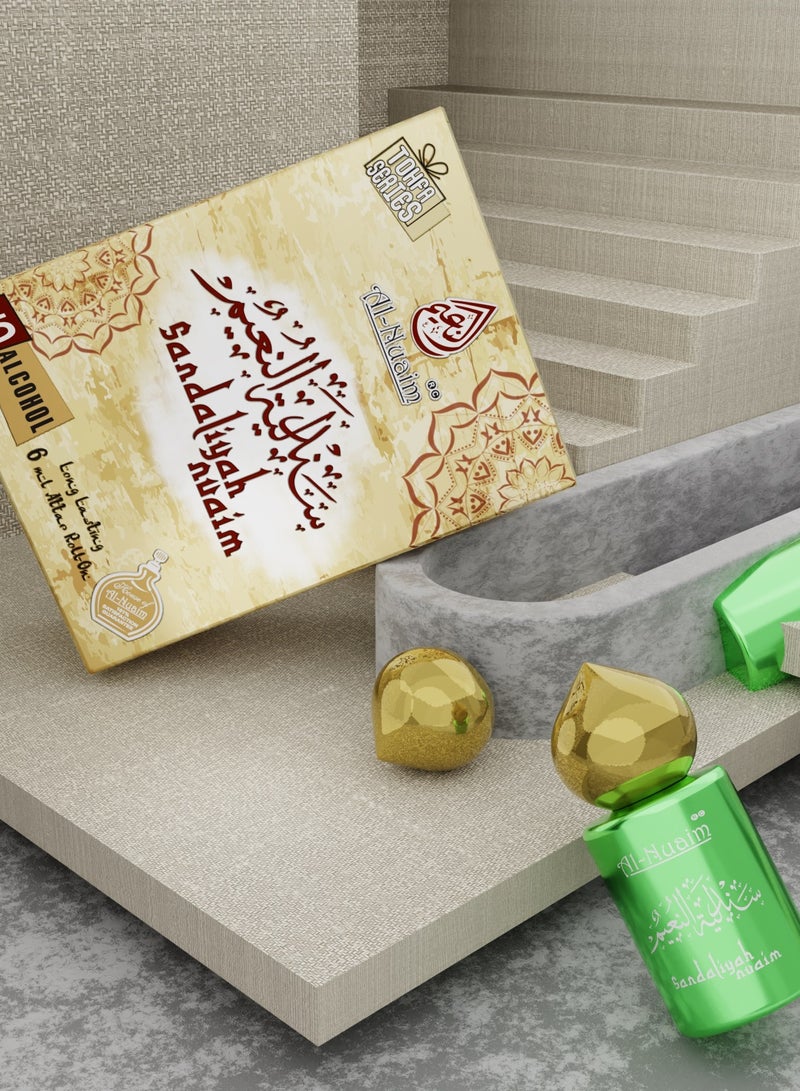 Al Nuaim Al-Nuaim Tohfa Series Sandaliyah Nuaim Attar Roll On for Men & Women - Pack of 2 (6ml Each) | Alcohol Free Attar | Long Lasting Fragrance - Image 2