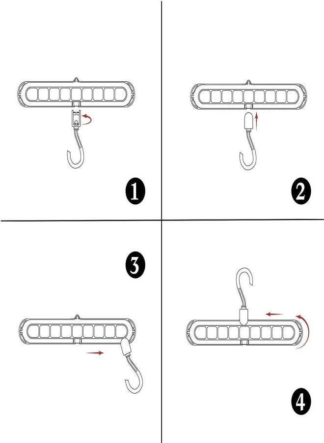 Hookcart Wardrobe Space Saver Smart Hanger with 9 Hole Design, 360° Rotatable Hook, Anti-Skid Clothes Organizer for Closet & Drying, Pack of 1 - Image 4