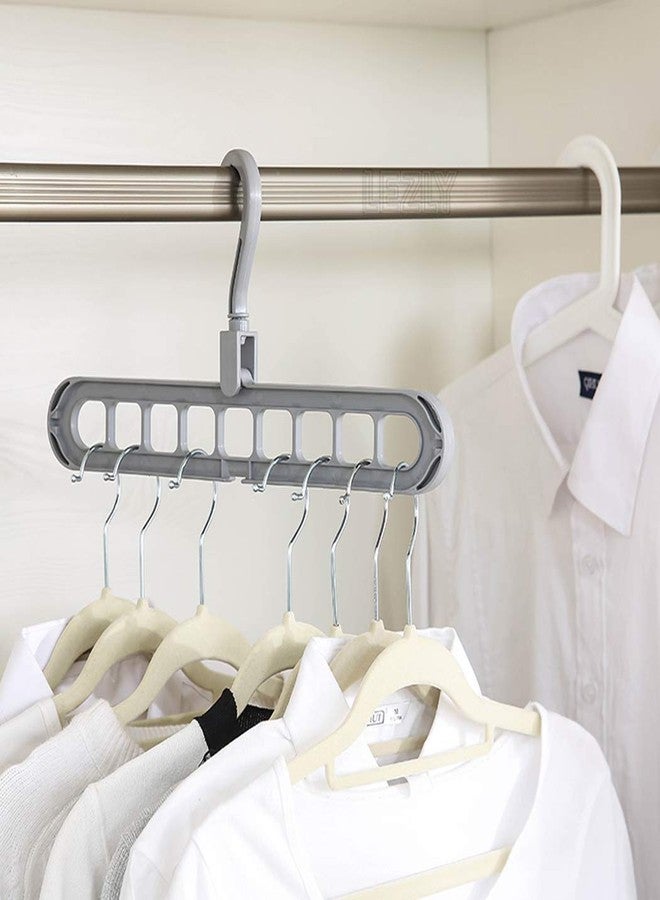 Hookcart Wardrobe Space Saver Smart Hanger with 9 Hole Design, 360° Rotatable Hook, Anti-Skid Clothes Organizer for Closet & Drying, Pack of 1 - Image 2