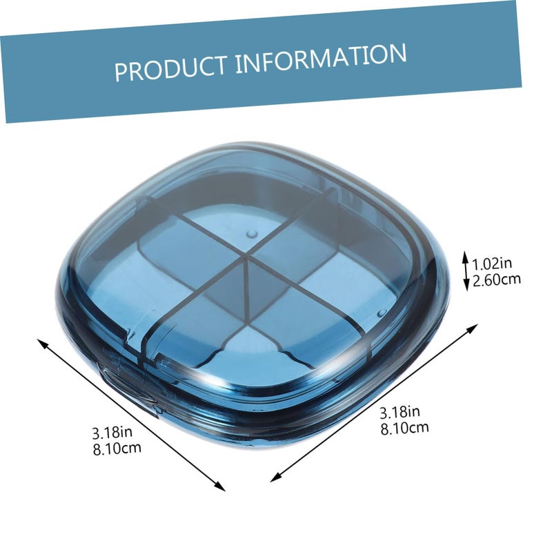 Waterproof Pill Organizer Case Portable Four Compartment Sealing Medicine Storage Box For Travel Weekly Medication Management - Image 3