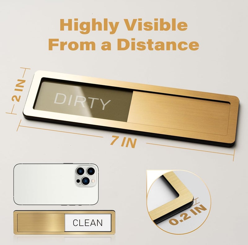 Abudada Dishwasher Magnet Clean Dirty Sign - Stainless Steel Dishwasher Magnet Sign - Clean & Dirty Dishwasher Slider Indicator - Kitchen Organizers and Storage - Image 2