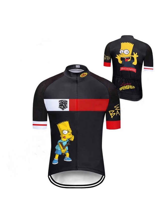 Simpsons Cycling Jersey Bicycle Short Sleeve Suit Cartoon Anime Breathable Wicking Road Bike Cycling Pants