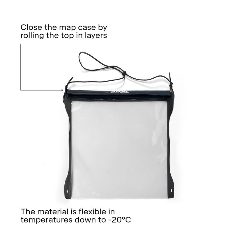 سيلفا Silva Waterproof Map Case Medium - 297x297 mm - Touchscreen-Compatible - With Roll-Top Closure & Paracord Neck Strap - Made of 0,3 mm TPU/PU material - Map Cases Waterproof Hiking - Image 5