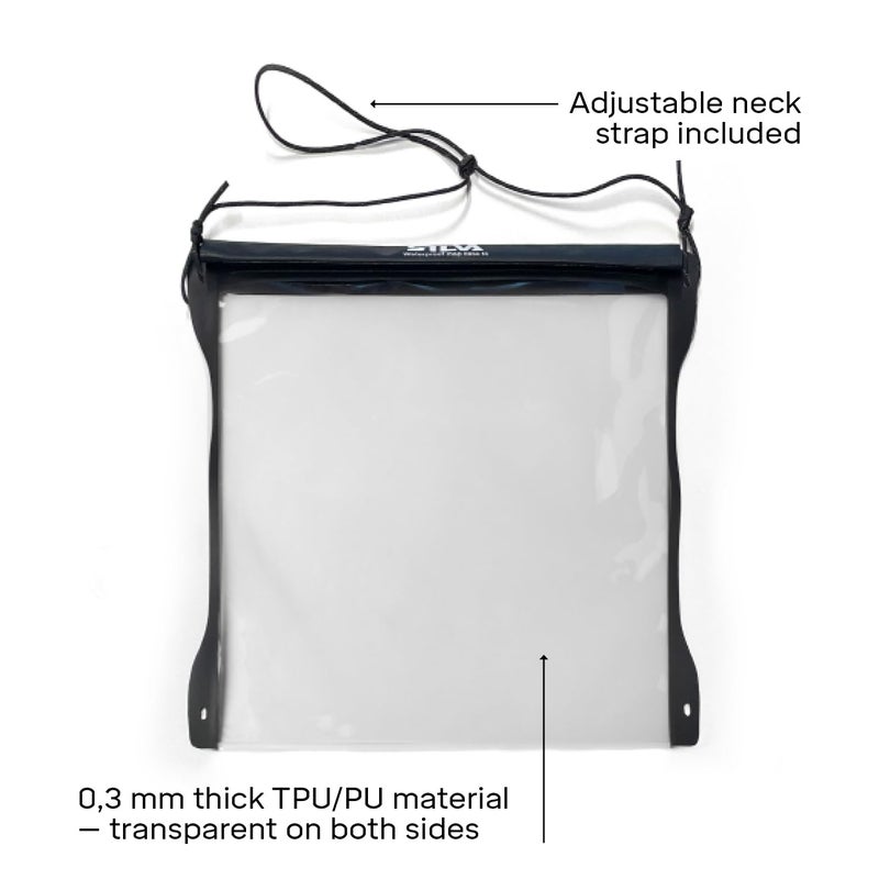 سيلفا Silva Waterproof Map Case Medium - 297x297 mm - Touchscreen-Compatible - With Roll-Top Closure & Paracord Neck Strap - Made of 0,3 mm TPU/PU material - Map Cases Waterproof Hiking - Image 3