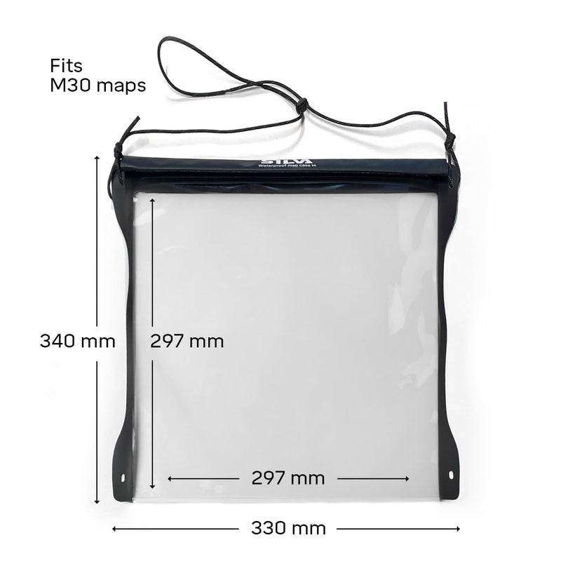 سيلفا Silva Waterproof Map Case Medium - 297x297 mm - Touchscreen-Compatible - With Roll-Top Closure & Paracord Neck Strap - Made of 0,3 mm TPU/PU material - Map Cases Waterproof Hiking - Image 2