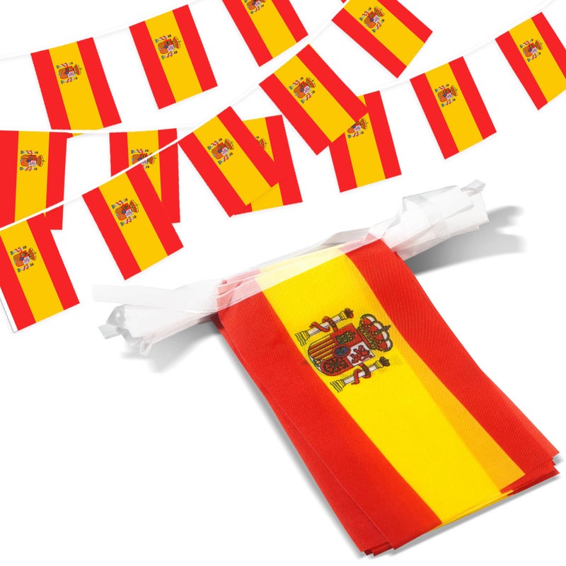 Anley Spain String Flag Pennant Banners Patriotic Events 12th of October National Day Decoration Sports Bars 33 Feet 38 Flags - Image 2