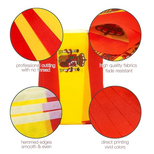 Anley Spain String Flag Pennant Banners Patriotic Events 12th of October National Day Decoration Sports Bars 33 Feet 38 Flags - Image 3