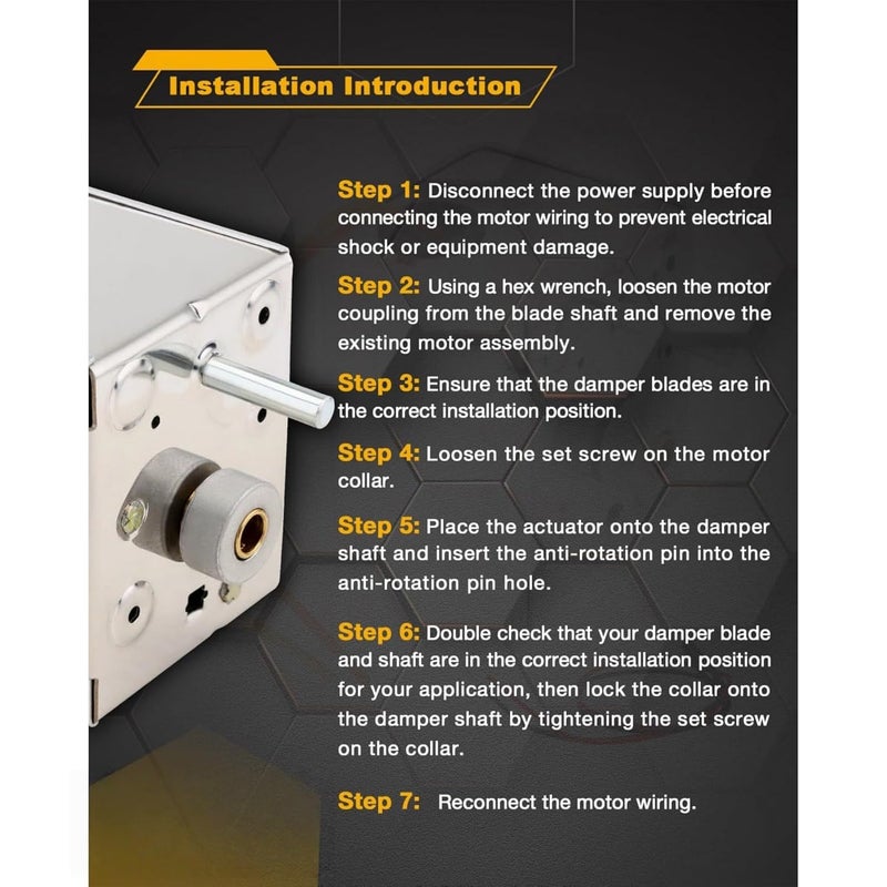 Damper Motor Actuator RZ3-1M Replacement for Honeywell M847D, M847D1004 - Image 3