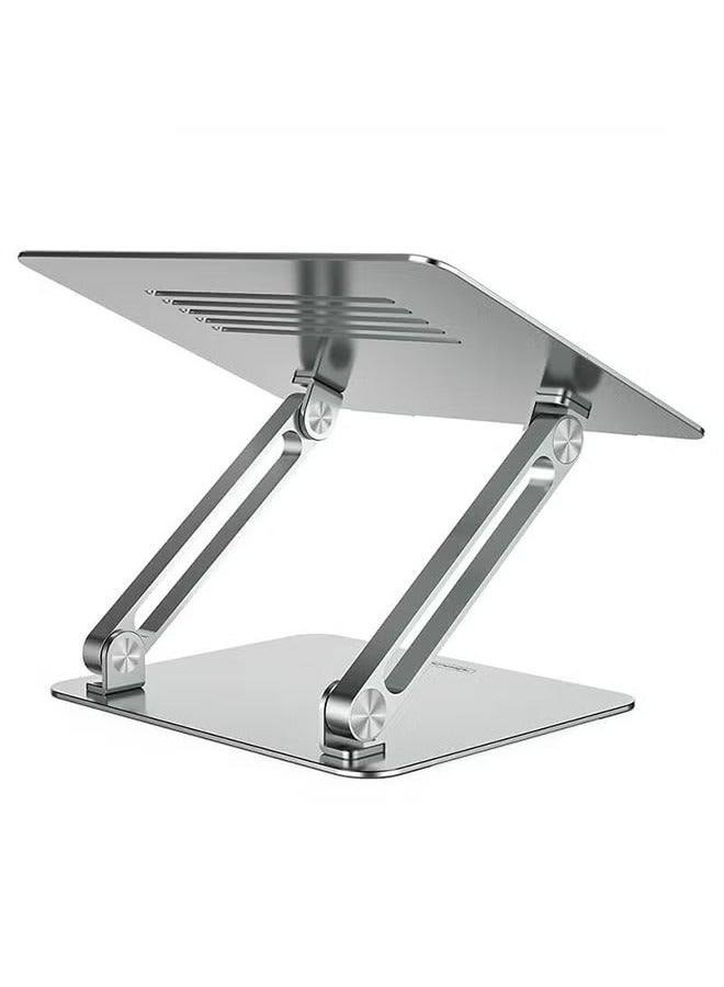 TIGER Adjustable Laptop Stand Silver | Ergonomic Laptop Holder for Desk, Foldable and Portable, Adjustable Height & Angle for Comfort, Sturdy Aluminum Design, Ideal for Work, Study, Gaming, and Travel - Image 3