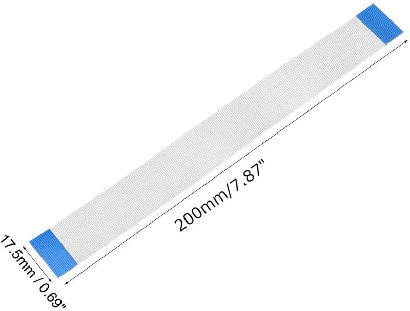 SLVC FFC Cable 34 Pin 0.5mm Pitch 200mm Length(Same Side) Flex FPC Ribbon Extension Cord Flat Wire Cable Connection LCD,TV,Laptop,Printer(White)(Pack of 1) - Image 2
