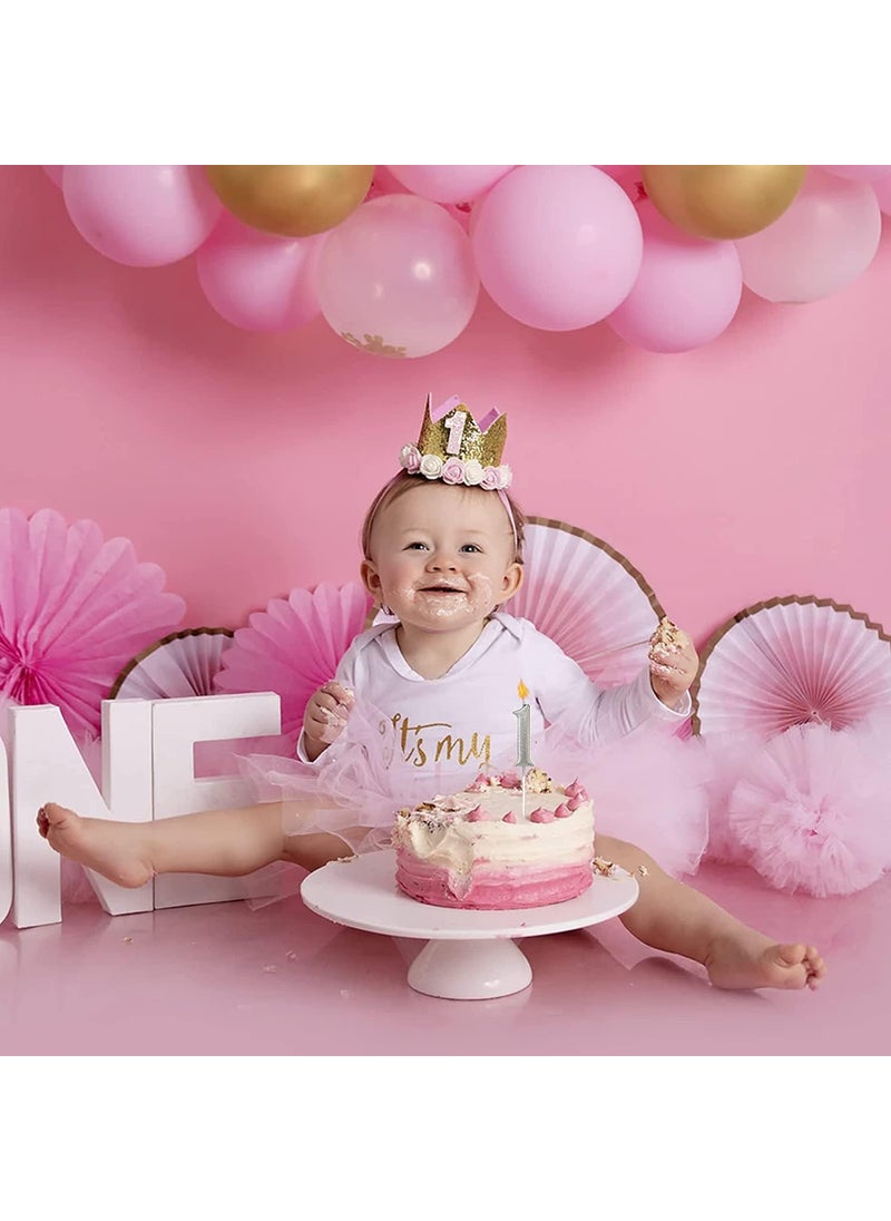 Funcart Funcart Silver color numerical number 1 cake topper candle 1st Birthday Candles for Cake Number 1 metallic Candle Party Anniversary Cakes Decoration for Kids Women or Men  - Image 3