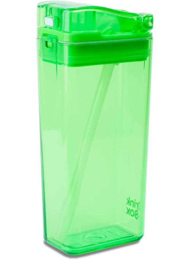 Precidio Design Drink in the Box Eco-Friendly Reusable Juice Box Container, 12 ounce, Green - Image 1