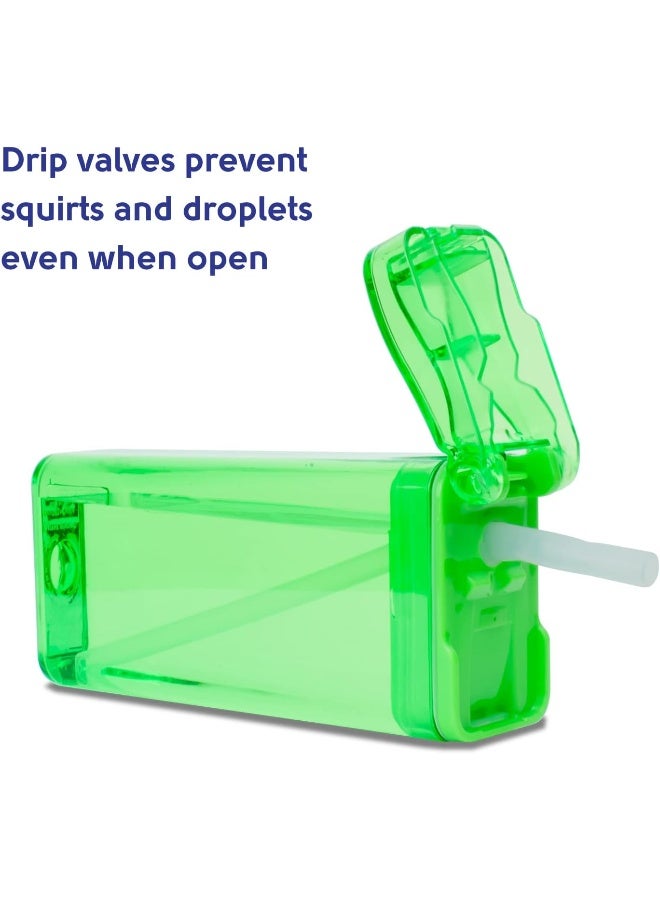 Precidio Design Drink in the Box Eco-Friendly Reusable Juice Box Container, 12 ounce, Green - Image 4