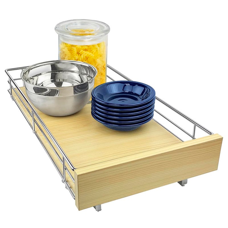 LYNK PROFESSIONAL LYNK PROFESSIONAL SELECT Pull Out Cabinet Organizer 11 x 21 Slide Out Drawers for Kitchen Cabinets  Sliding PullOut Pantry Shelves  Home Shelf Organizers  Lifetime Ltd Warranty Wood Chrome 