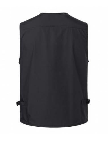 PASOK Men's Work Fishing Vests Lightweight Safari Travel Hunting Waistcoat With Multi-Pockets Black 3XL - Image 3