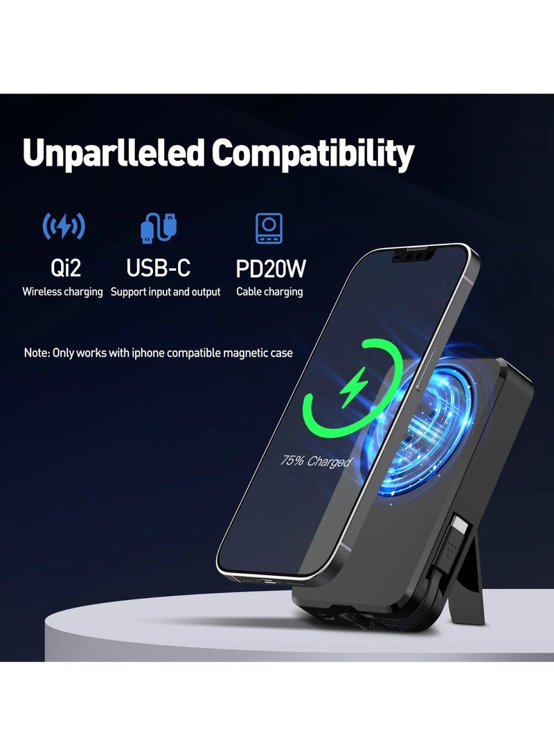 جودا شاحن MagQ 10 Qi2 - باور بانك بقوة 10000mAh مع شحن لاسلكي سريع ومغناطيسي بقدرة 15 واط، حامل مدمج لسهولة الاستخدام - Image 2