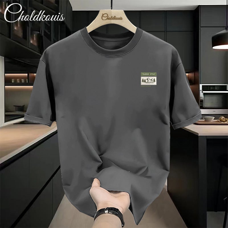 Short-Sleeved Men'S Hong Kong Style T-Shirt, Versatile Summer Clothing, Trendy Brand, Loose American Retro High Street Half-Sleeve Vintage Style - Image 1