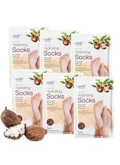 Epielle New Epielle Hydrating Foot Masks | 6 Pack Socks | For Cracked Feet, Dry Heels, Toes & Calluses | Shea Butter, Jojoba Oil, Vitamin E | Korean Skincare  - Image 1