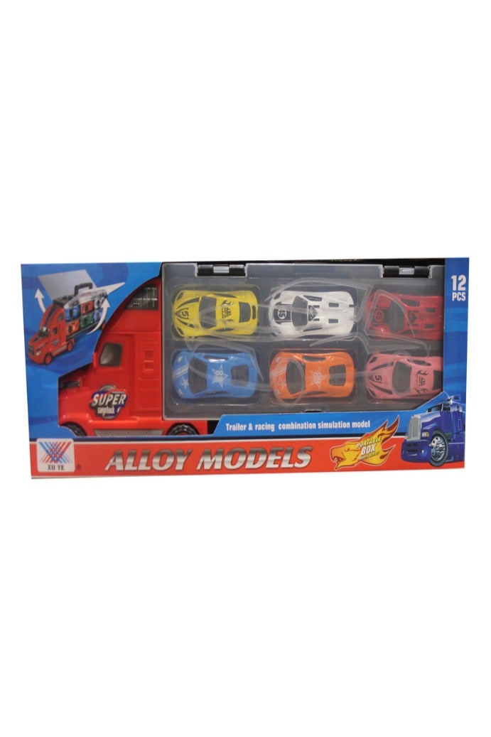 family time Free Wheel Container Car With/12 PCS Metal Car 10-1780126 - Image 2