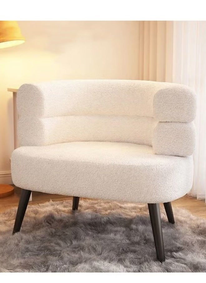 HXDream Elegantly designed bouclé fabric chair Fabric Dressing Chair – Stylish Vanity Seat for Bedroom & Boudoir White  - Image 4