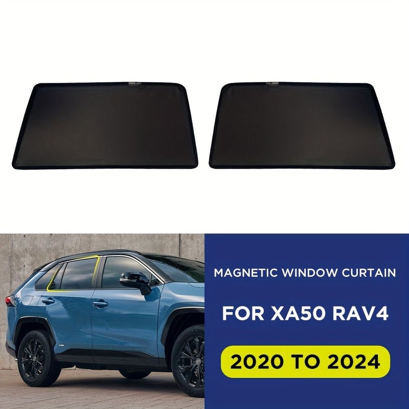 Rear Window Sunshade 2020 2024 Toyota RAV4 XA50 Magnetic Hook Design Privacy - Image 4