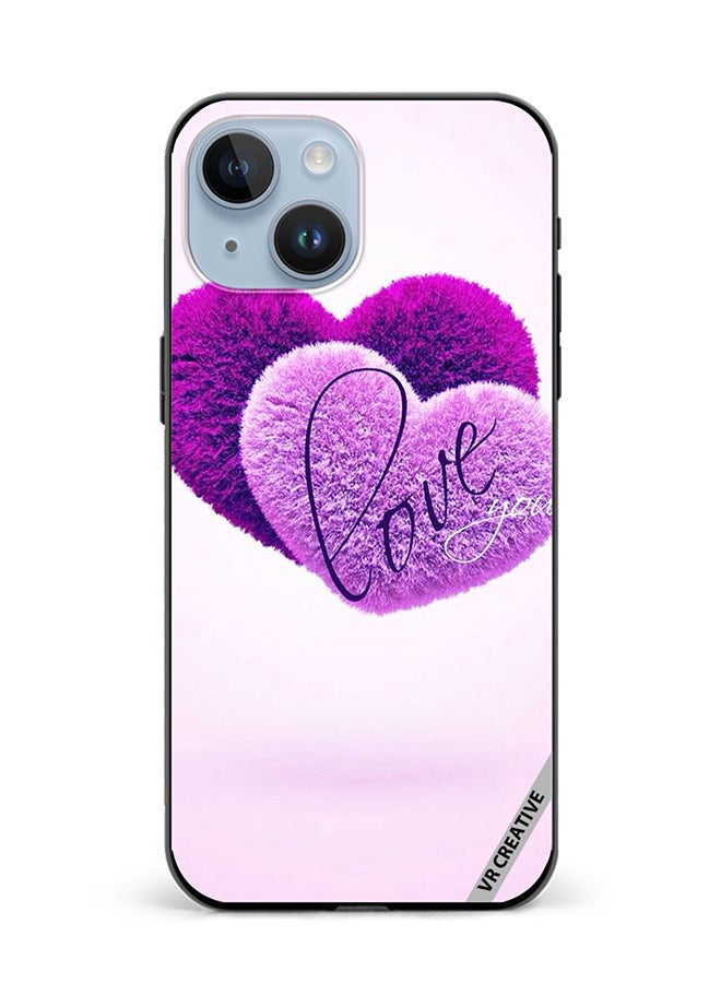 VR CREATIVE Protective Case Cover For Apple iPhone 15 Love you Heart Design Multicolour - Image 1