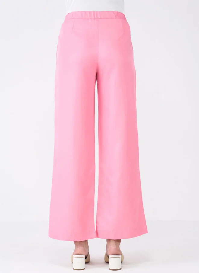 Salt Attire  SALT ATTIRE Women Regular Fit Pink Smart Trousers for Women | Best Price UAE