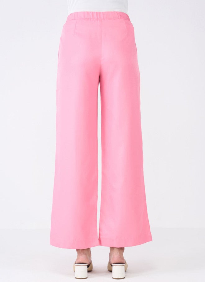 SALT ATTIRE Women Regular Fit Pink Smart Trousers - Image 3
