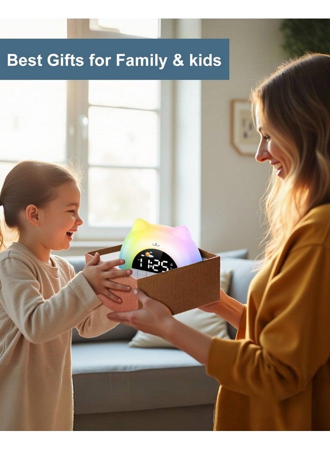 Ankilo Kids Alarm Clock, Ok to Wake Alarm Clock for Kids, Toddlers Sleep Training Clock with 11 Colors Night Light, Brightness Adjustment, Dual Alarms for Girls Boys Children - Image 2