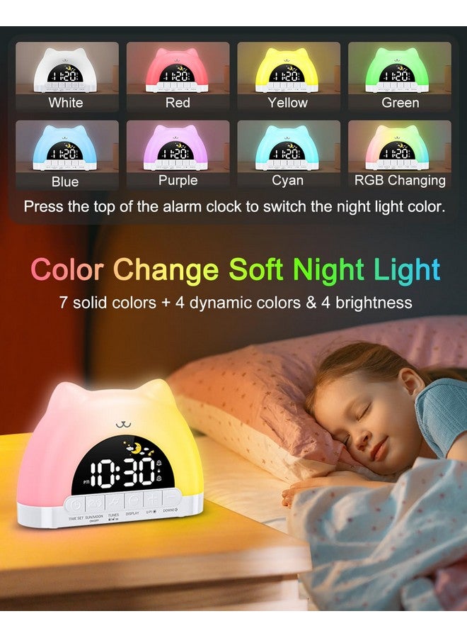 Ankilo Kids Alarm Clock, Ok to Wake Alarm Clock for Kids, Toddlers Sleep Training Clock with 11 Colors Night Light, Brightness Adjustment, Dual Alarms for Girls Boys Children - Image 4