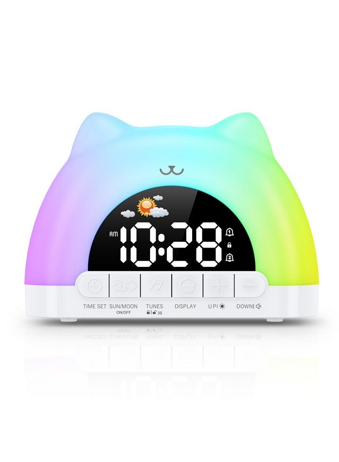 Ankilo Kids Alarm Clock, Ok to Wake Alarm Clock for Kids, Toddlers Sleep Training Clock with 11 Colors Night Light, Brightness Adjustment, Dual Alarms for Girls Boys Children - Image 1