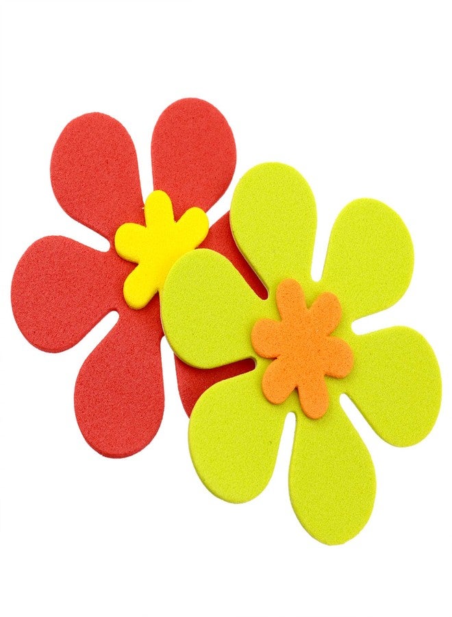 FINBe Foam Flower Stickers 6cm New Flowers with Adhesive EVA Wall Stickers Foam handicrafts for Kindergarten School Classroom and Stage Environment Decoration 80pcs - Image 3